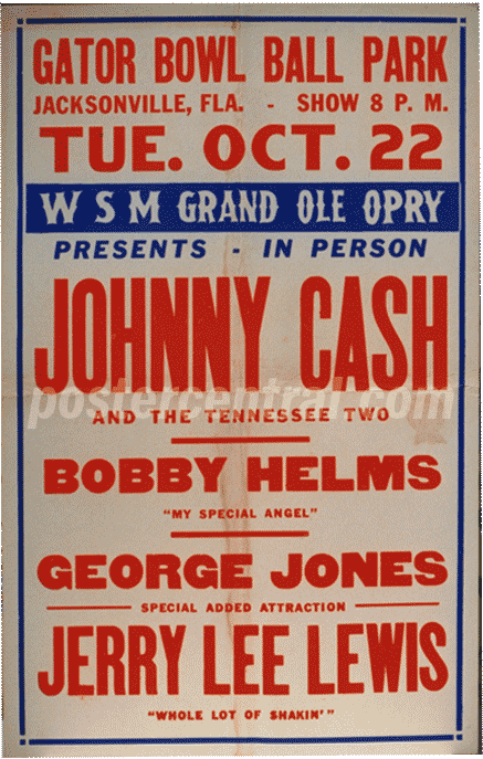 Johnny Cash, Jerry Lee Lewis concert poster